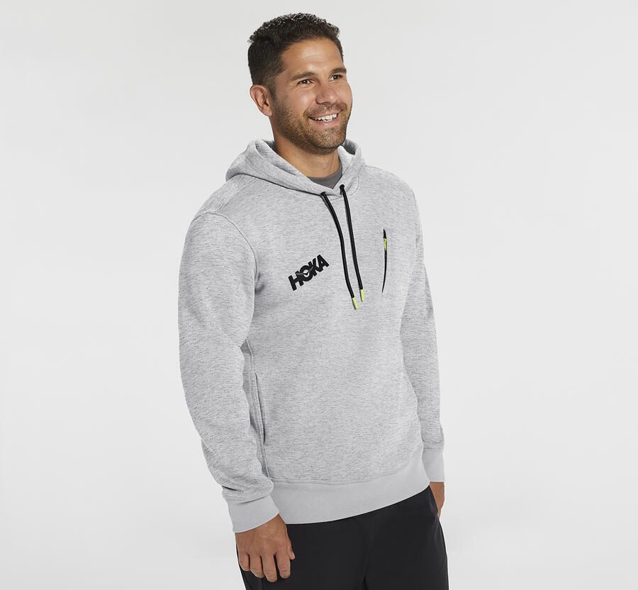 Hoka One One Kapşonlu Sweatshirt Erkek Gri - Performance - KA5802943